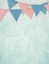 Printed Old Master Medium Aquamarine Color Wall With Party Flag Photography Backdrop Shopbackdrop